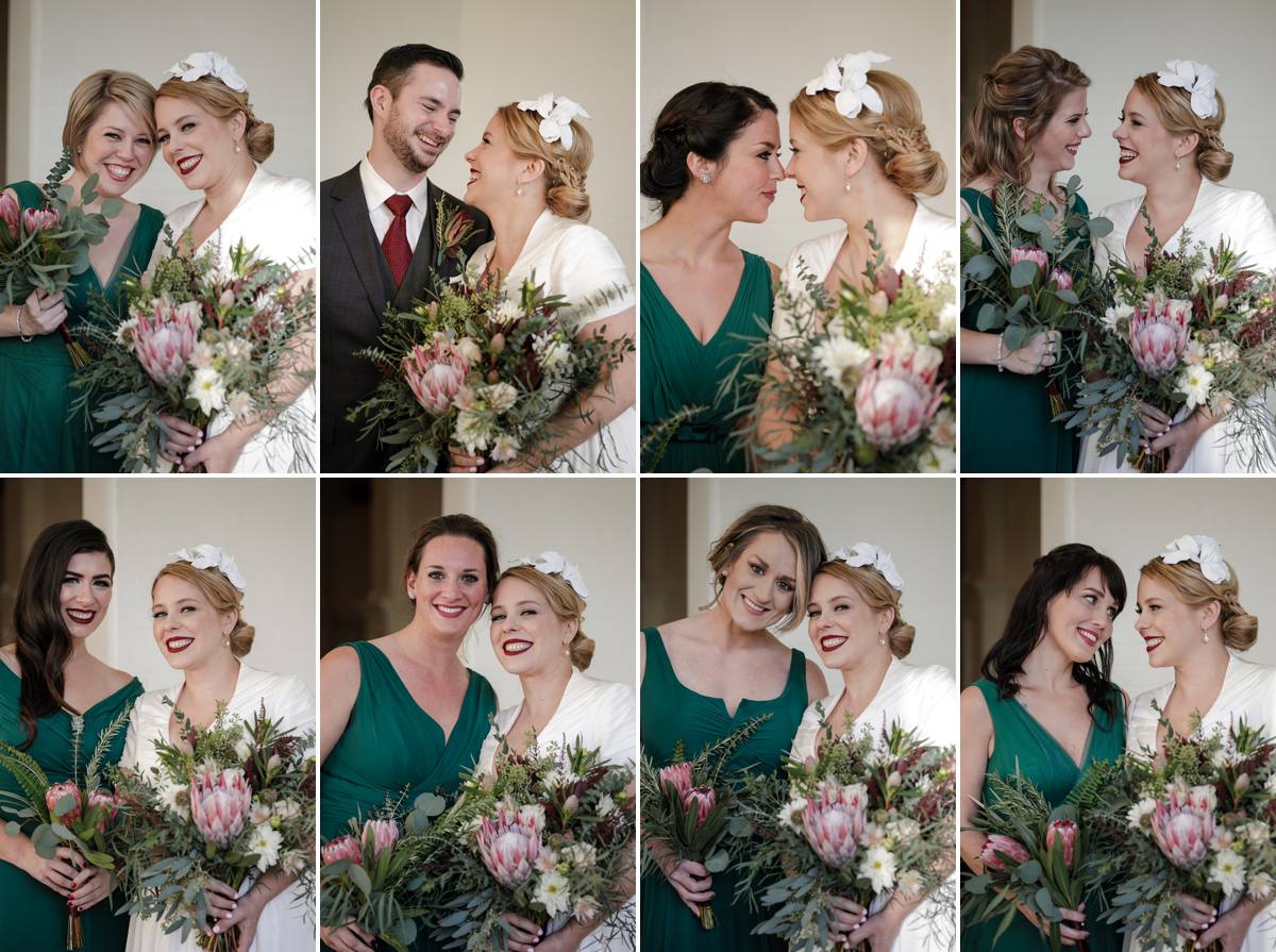bridal party portraits with the bride