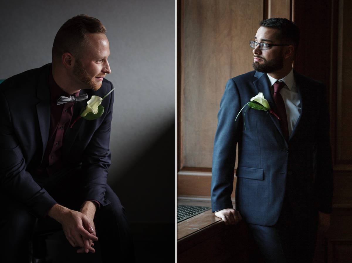 two grooms wedding portraits