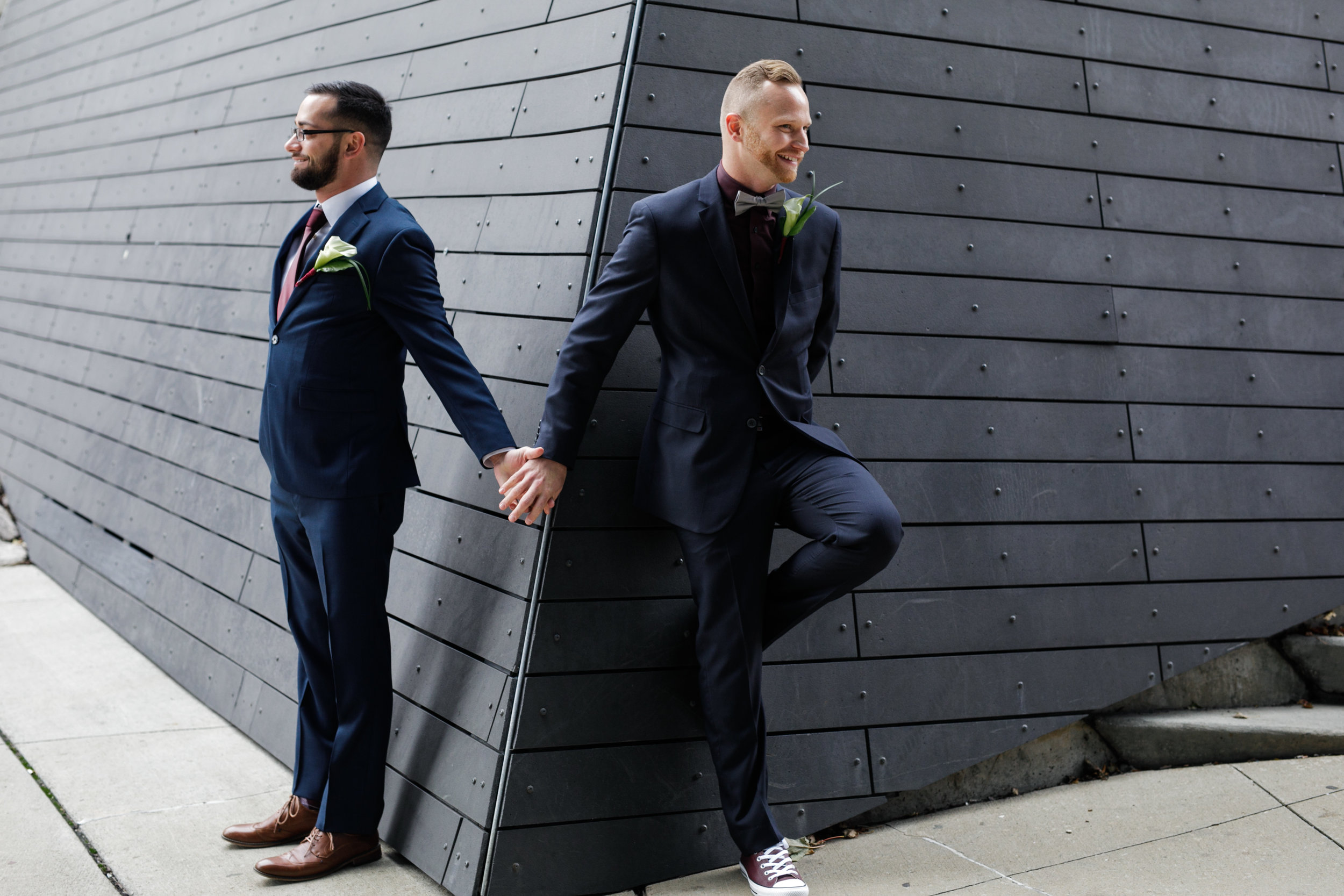 two grooms same sex first look