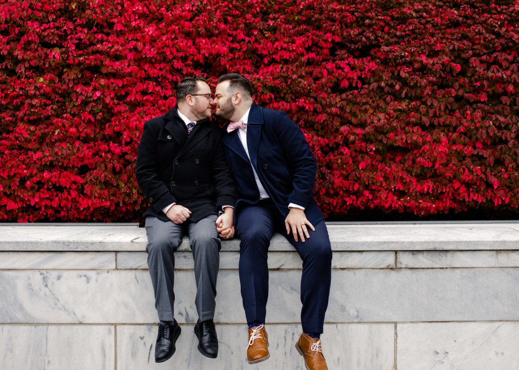Same Sex Wedding portraits at the Cleveland Museum of art