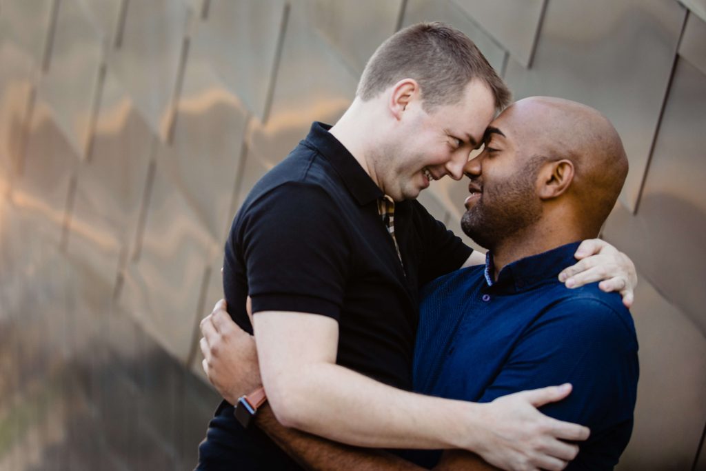 Cleveland couple embrace for engagement photos